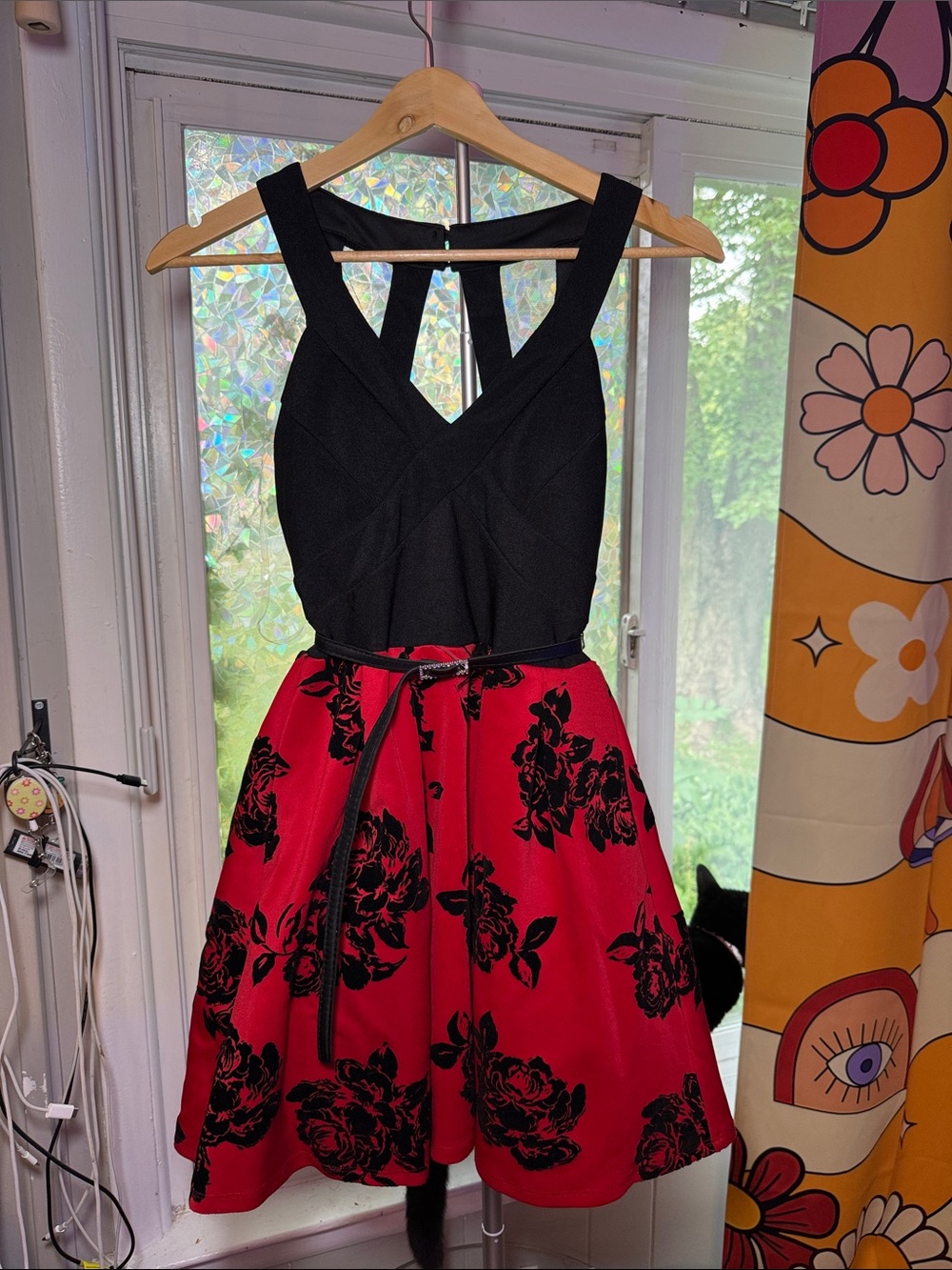 Black & Red Floral Dress